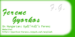 ferenc gyorkos business card